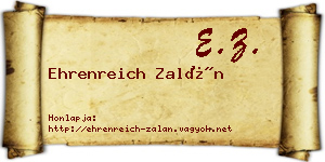 Ehrenreich Zalán névjegykártya